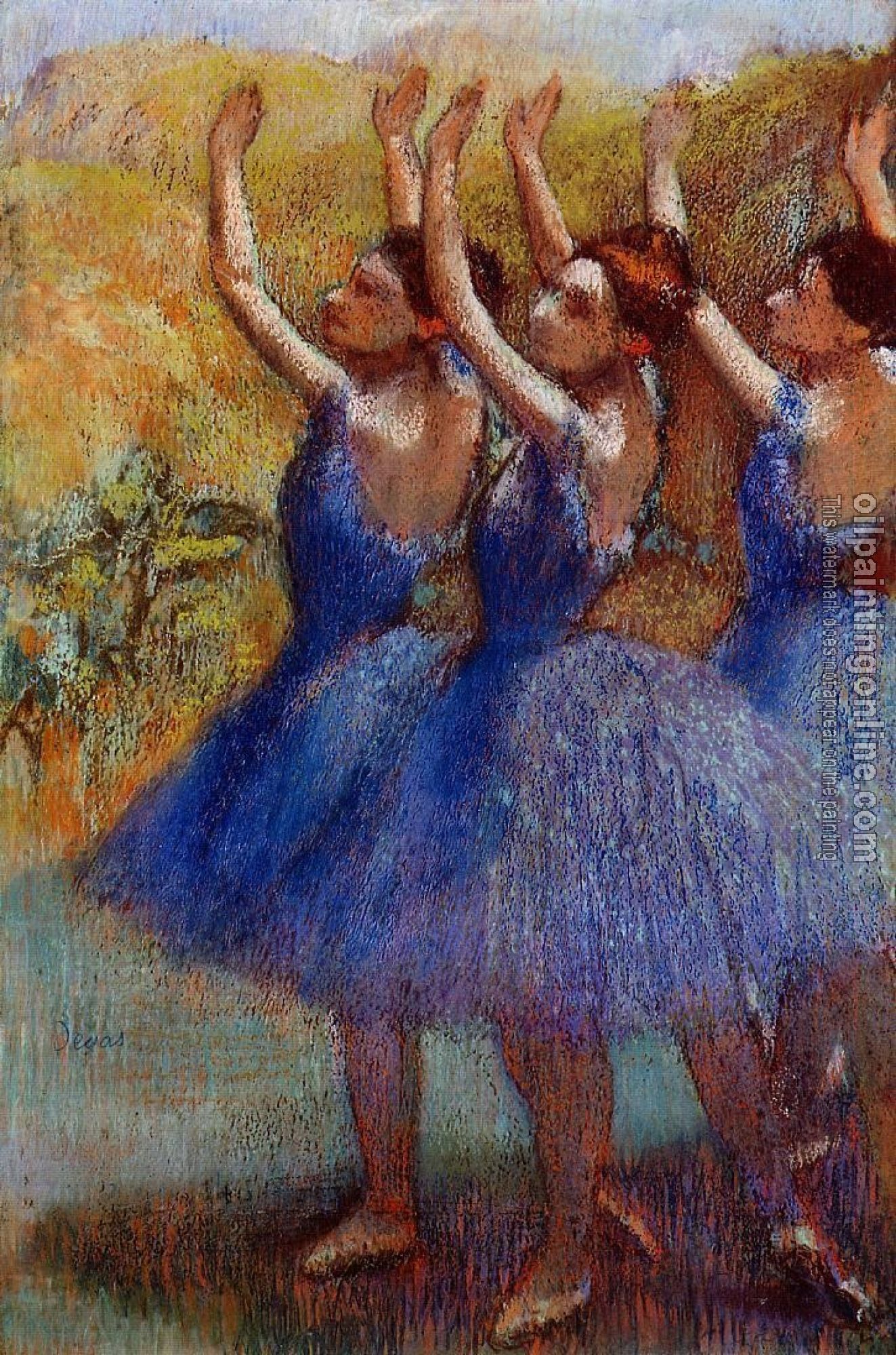 Degas, Edgar - Three Dancers in Purple Skirts